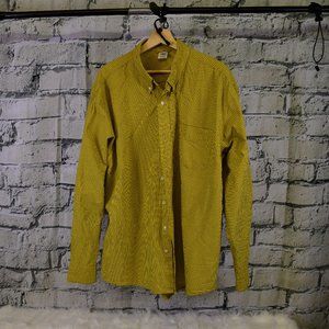 Old Navy Button Down Collar 100% Cotton Yellow striped Long Sleeve Shirt